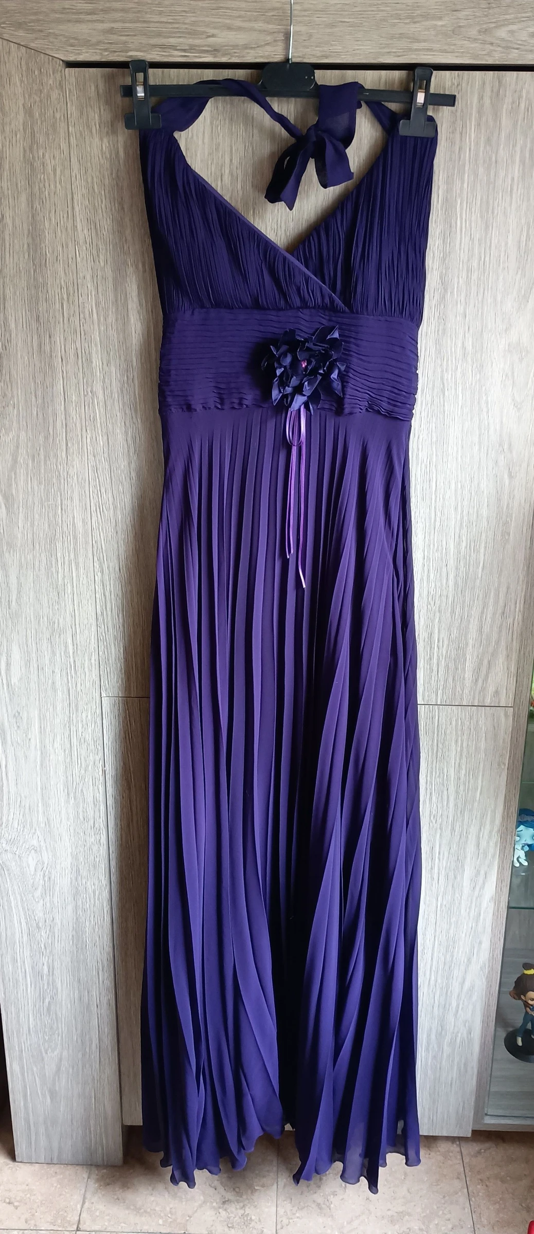 Elegante paarse halter maxi jurk,kleed. Merk Zaffiro. Maat 36-38 – photo 2